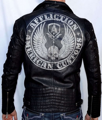 Кожаная куртка Affliction American Reborn Jacket купити